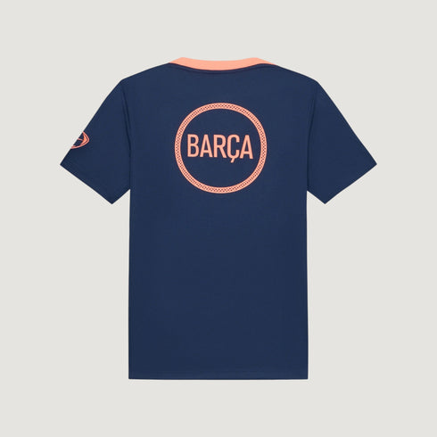 FC Barcelone – Maillot Pré-Match 25/26 – Bleu Marine & Orange